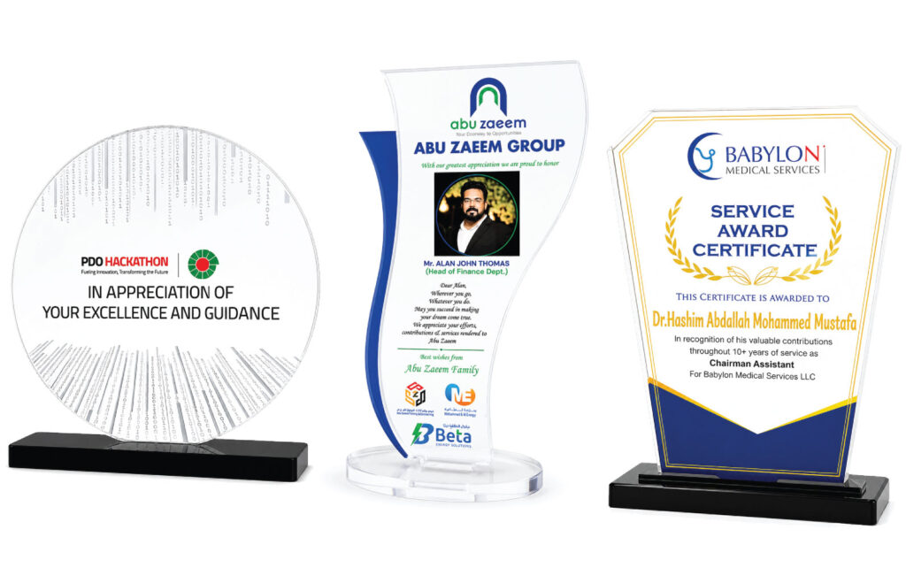 Acrylic Custom Momento & Trophy
